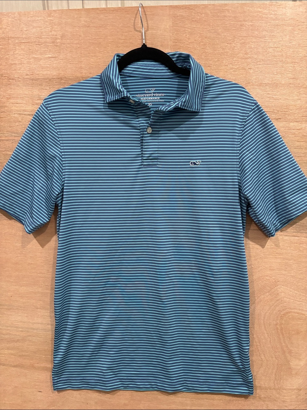 Vineyard Vines Teal and Blue Striped Performance Polo
